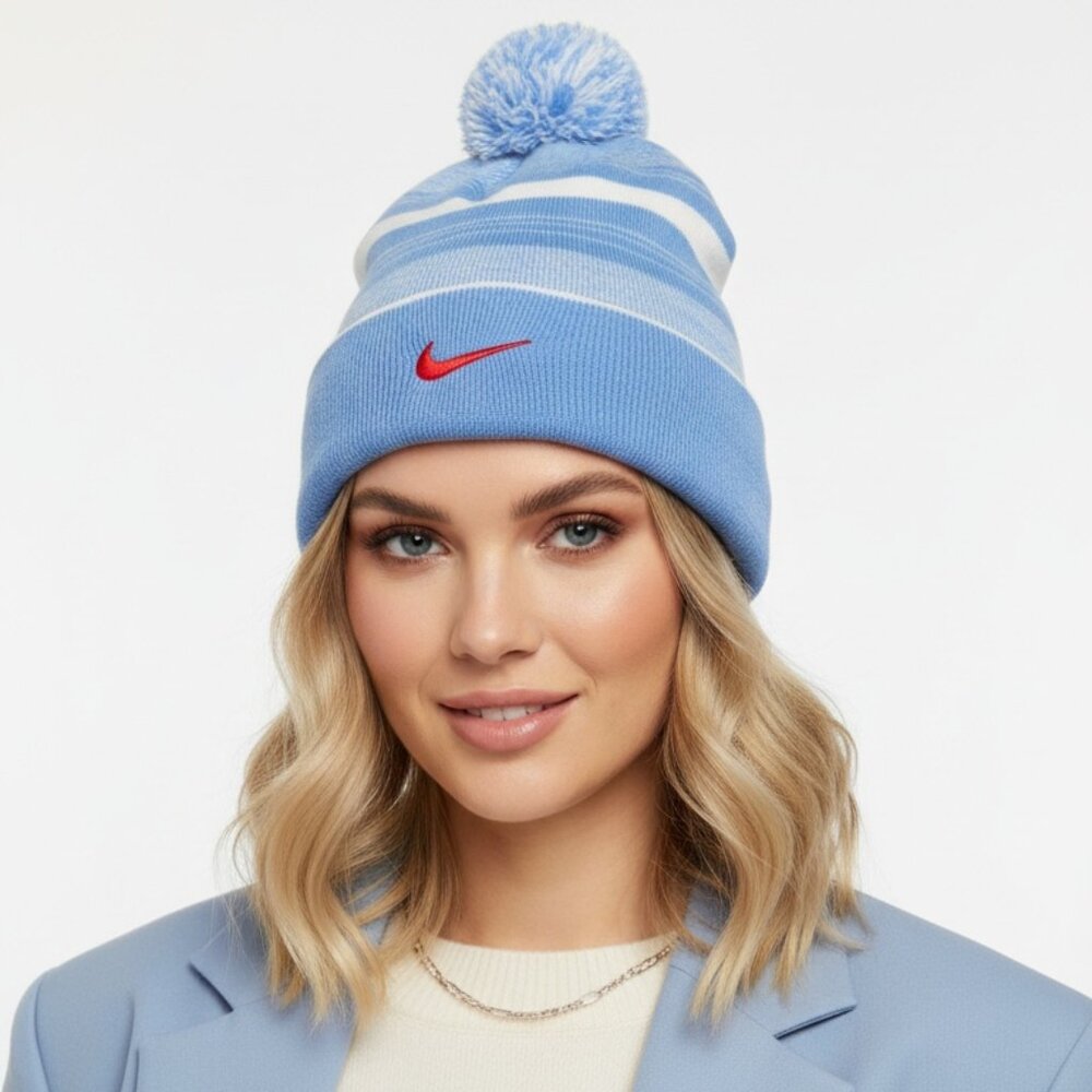 Nike Trail‎ Striped Beanie Valor Blue One Size C-12248 OSFA